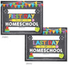 10 First and Last Day of Homeschool Chalkboard Signs, Reusable 1st Day of School Sign, Start of Back to School Photo Booth Prop for Kids, Girl or Boy in Kindergarten, Preschool Grade, 8x10" Card Stock