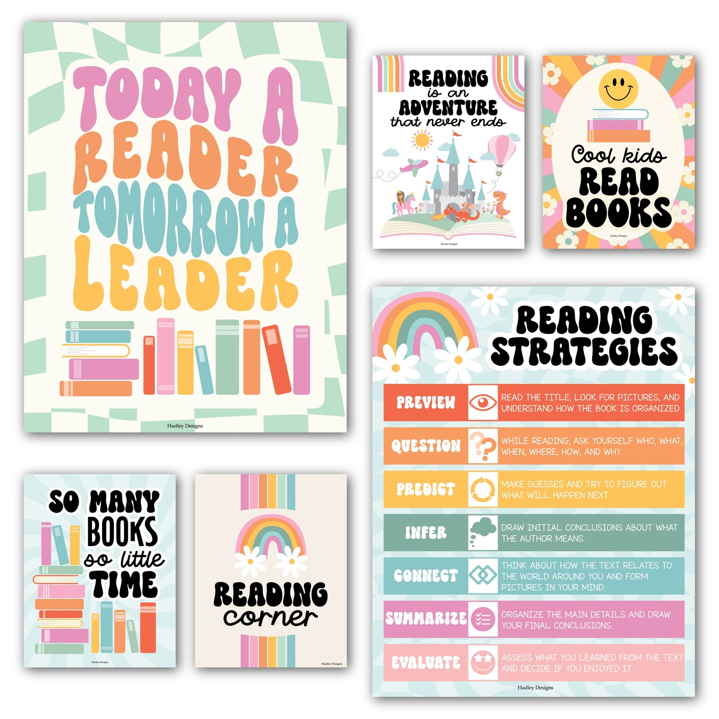 Reading Motivational Posters | Set of 6 | Motivational Posters