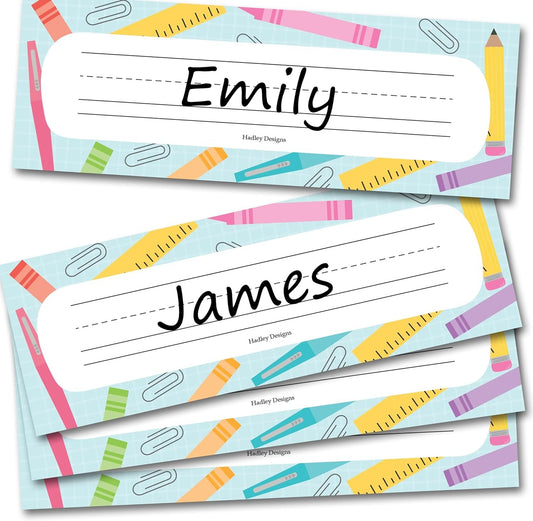 25 Colorful Student Desk Name Tags Classroom - Student Name Tags for Desks, Desk Name Plates for Classroom, Classroom Name Tags for Desk, Locker Name Tags for Classroom, Teacher Name Plate for Desk