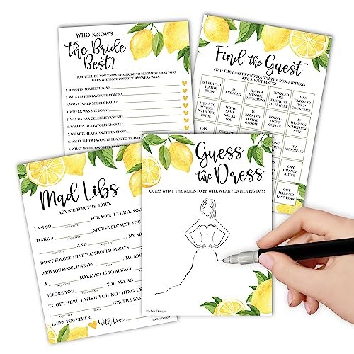 Mad Libs, Guess the Dress, Who Knows the Bride, and Find the Guest Games | Set of 40 | Bridal Shower Games