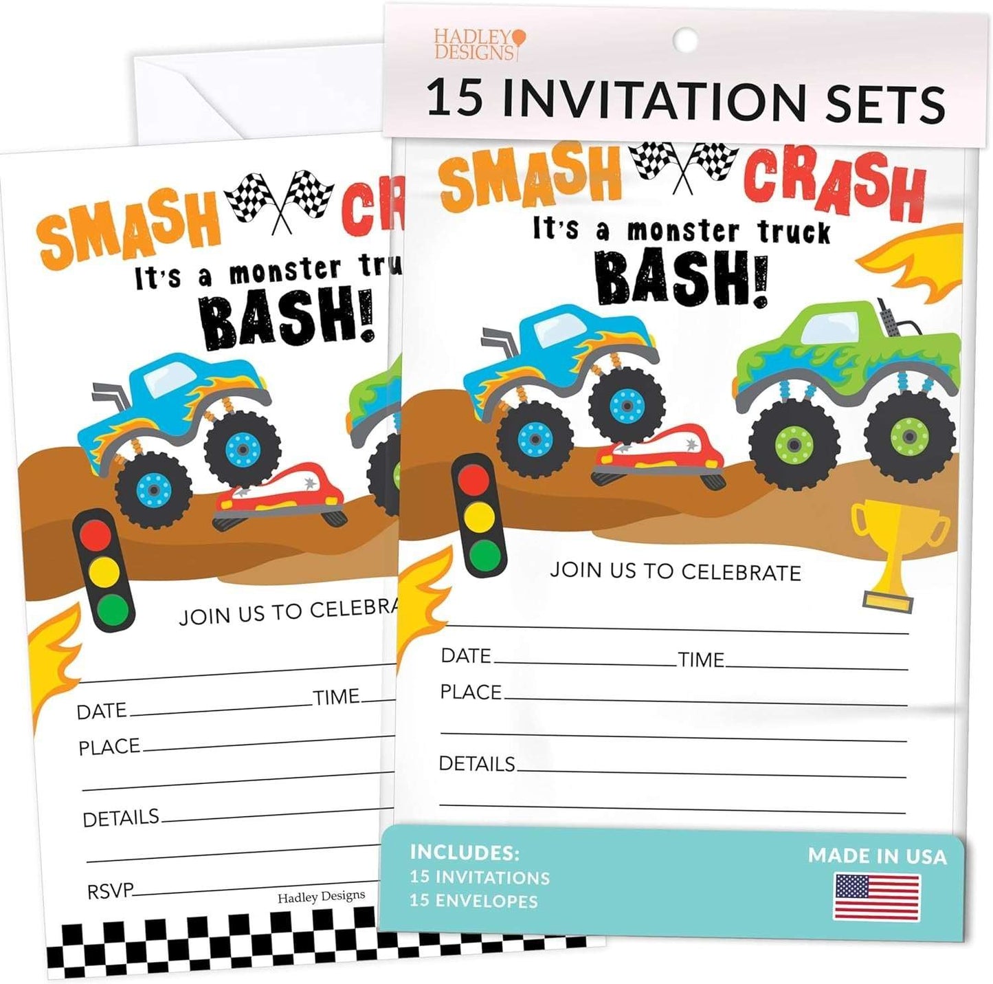 15 Monster Truck Birthday Invitations For Boys - Monster Truck Birthday Invites For Boy, Birthday Party Invitations For Boys, Boy Birthday Invitations Boy, Monster Truck Invitations For Birthday Party