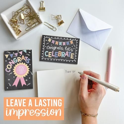 Folded Congratulations Cards | Set of 24 | Cards & Party | Envelopes Included