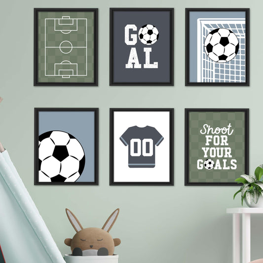 Soccer Children's Wall Art | Set of 6 | Home Decor