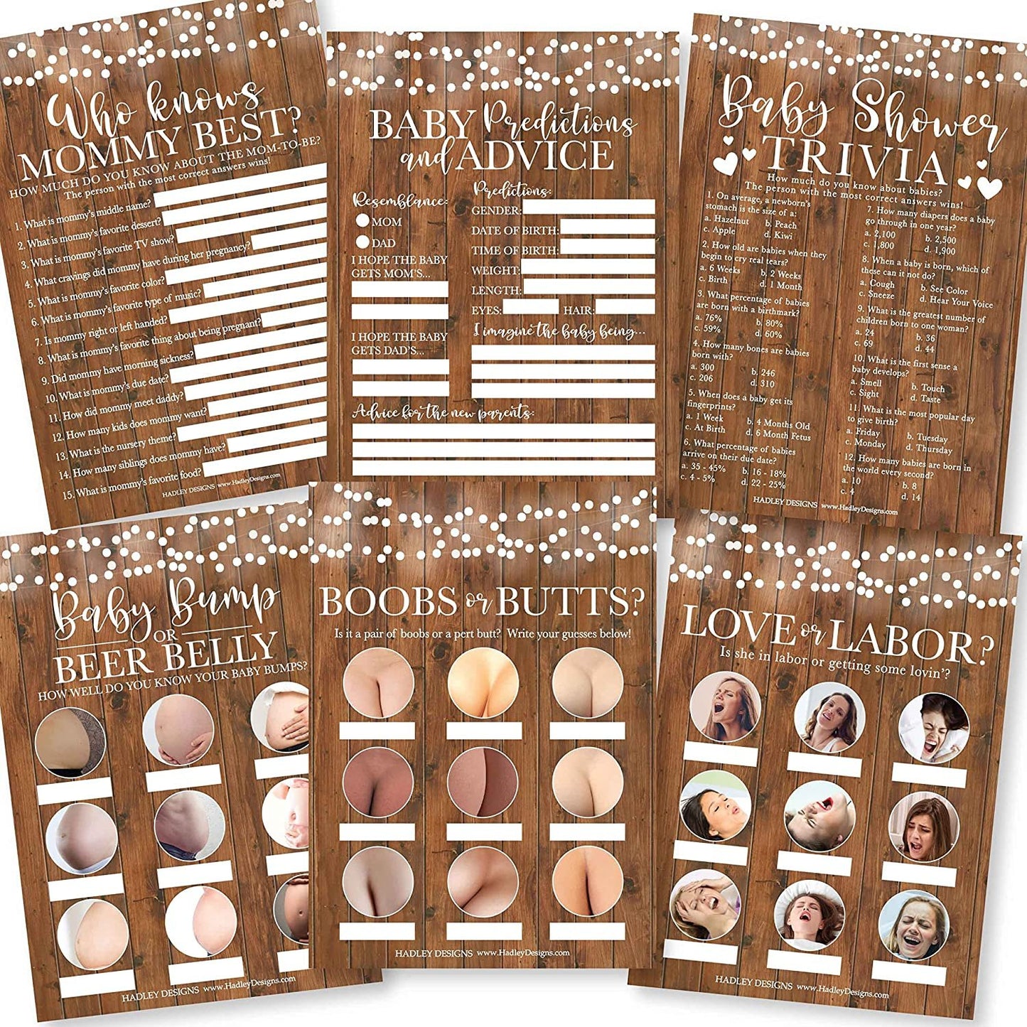 Giant Party Game Bundle | Set of 75 | Baby Shower Games