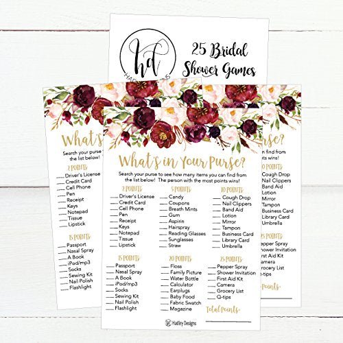 What's In Your Purse Bridal Bridal Shower Game | Set of 25 | Wedding Supplies