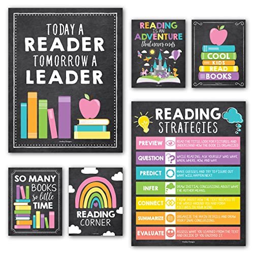 Pastel Chalk Reading Motivational Posters | Set of 6 | Motivational Posters