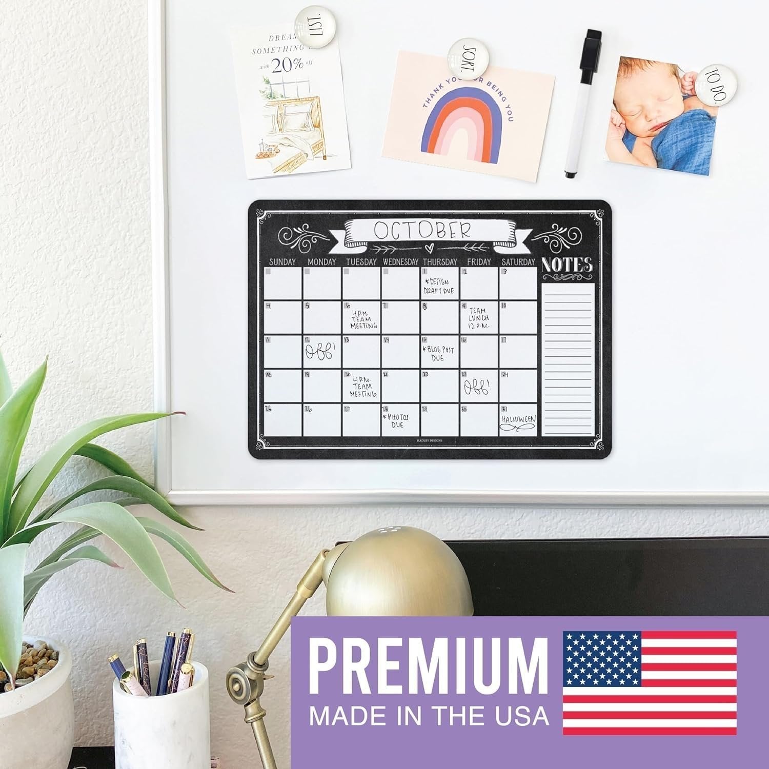 Magnetic Monthly Calendar | Fridge Magnet | Home Organization