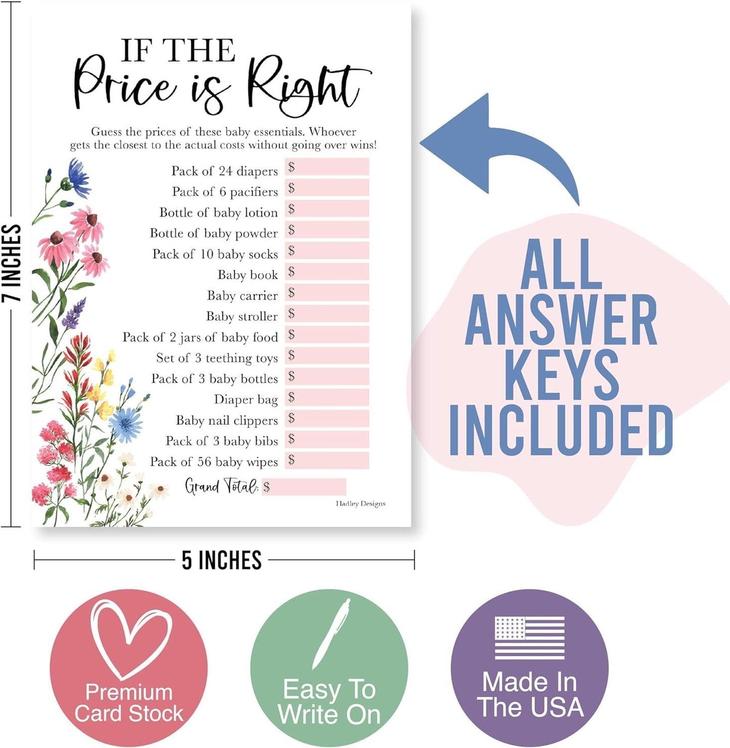 Family Feud & The Price is Right Games | Set of 20 | Baby Shower Games