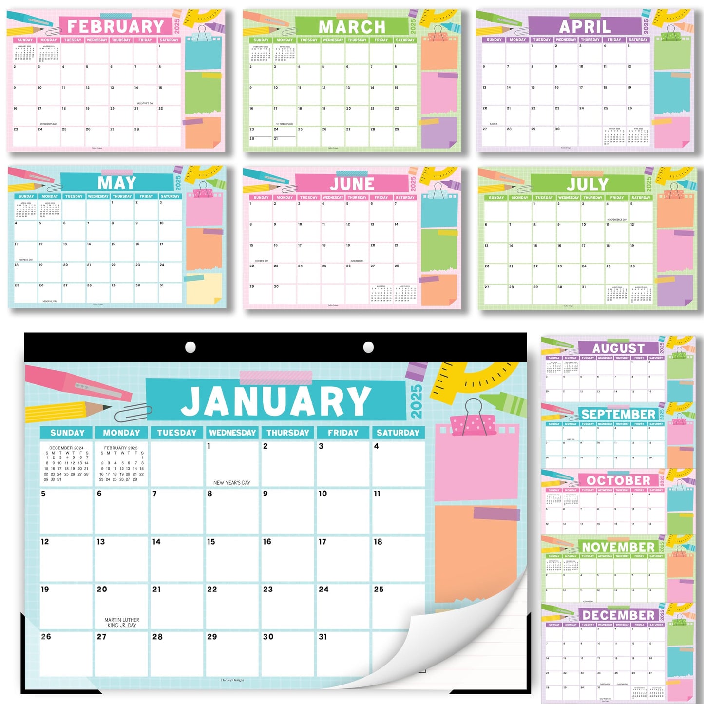 Office Doodle Large Desk Calendar | 18-Month | 2025-2026 | Calendars & Planners