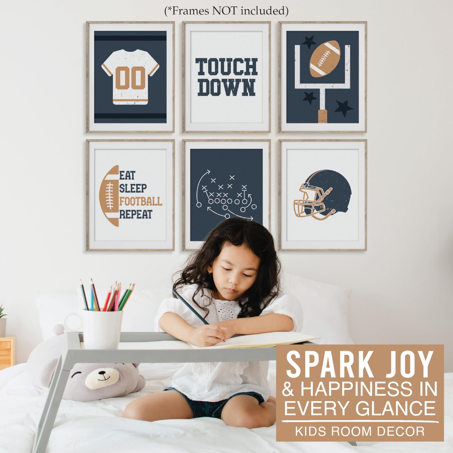 Football Children's Wall Art | Set of 6 | Home Decor