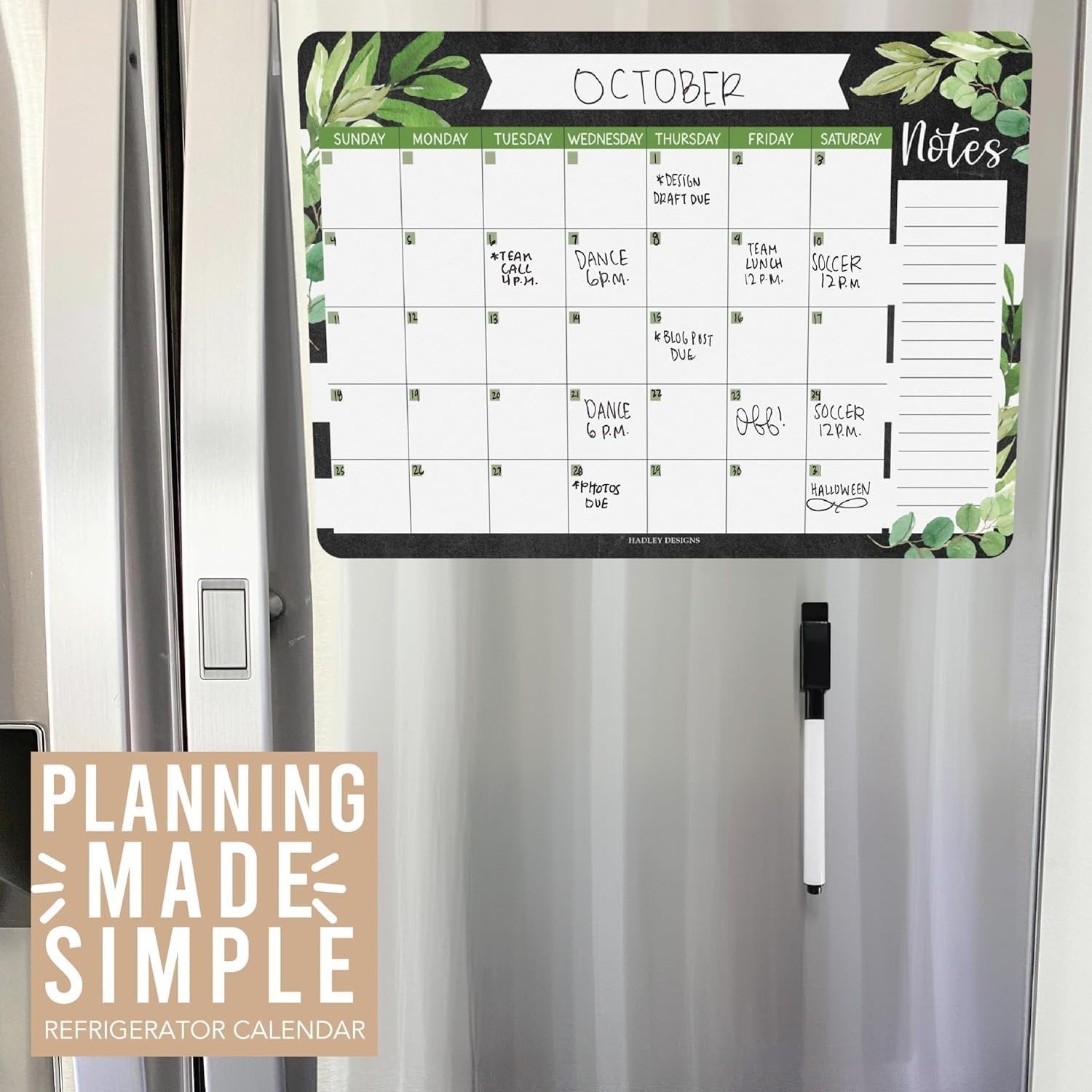 Magnetic Monthly Calendar | Fridge Magnet | Home Organization