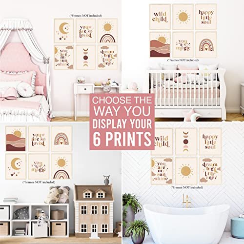 Boho Children's Wall Art | Set of 6 | Nursery Decor