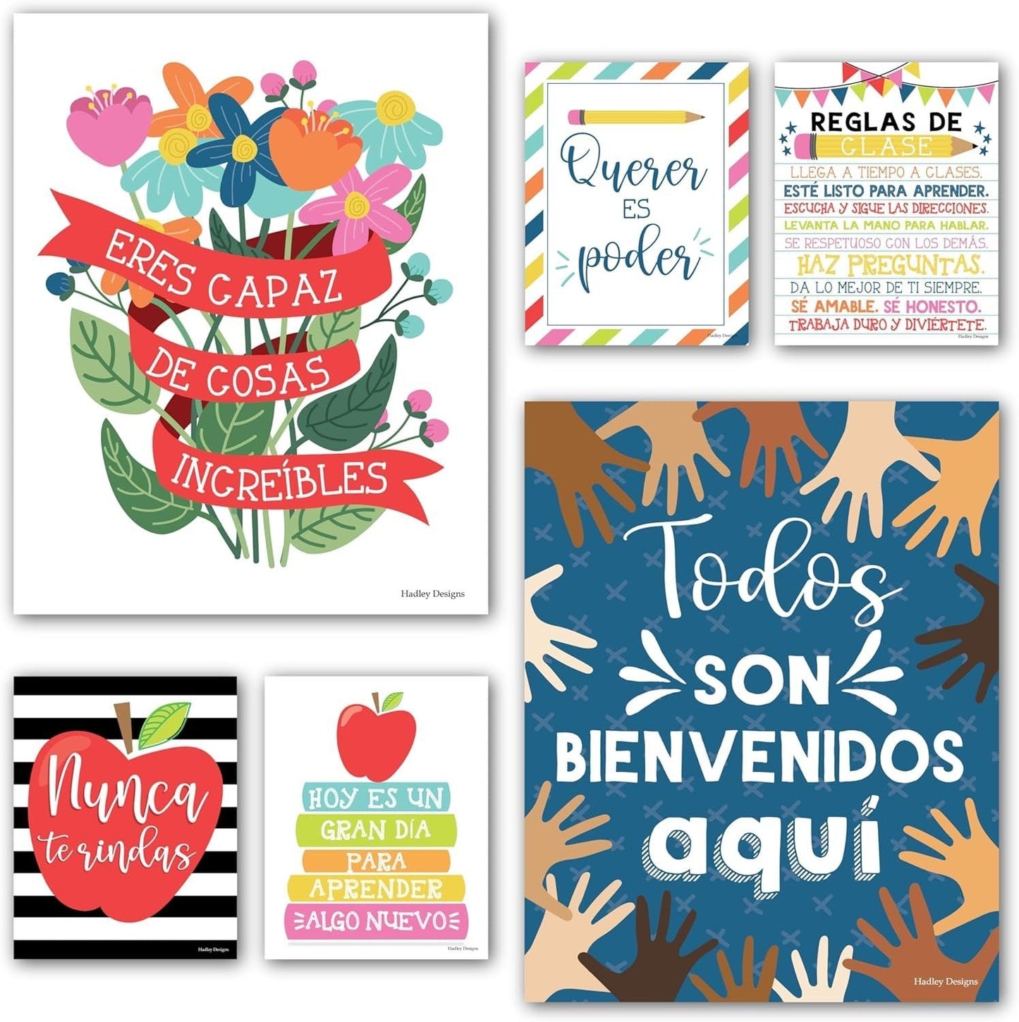 Colorful Spanish Motivational Posters | Set of 6 | Spanish Classroom Supplies