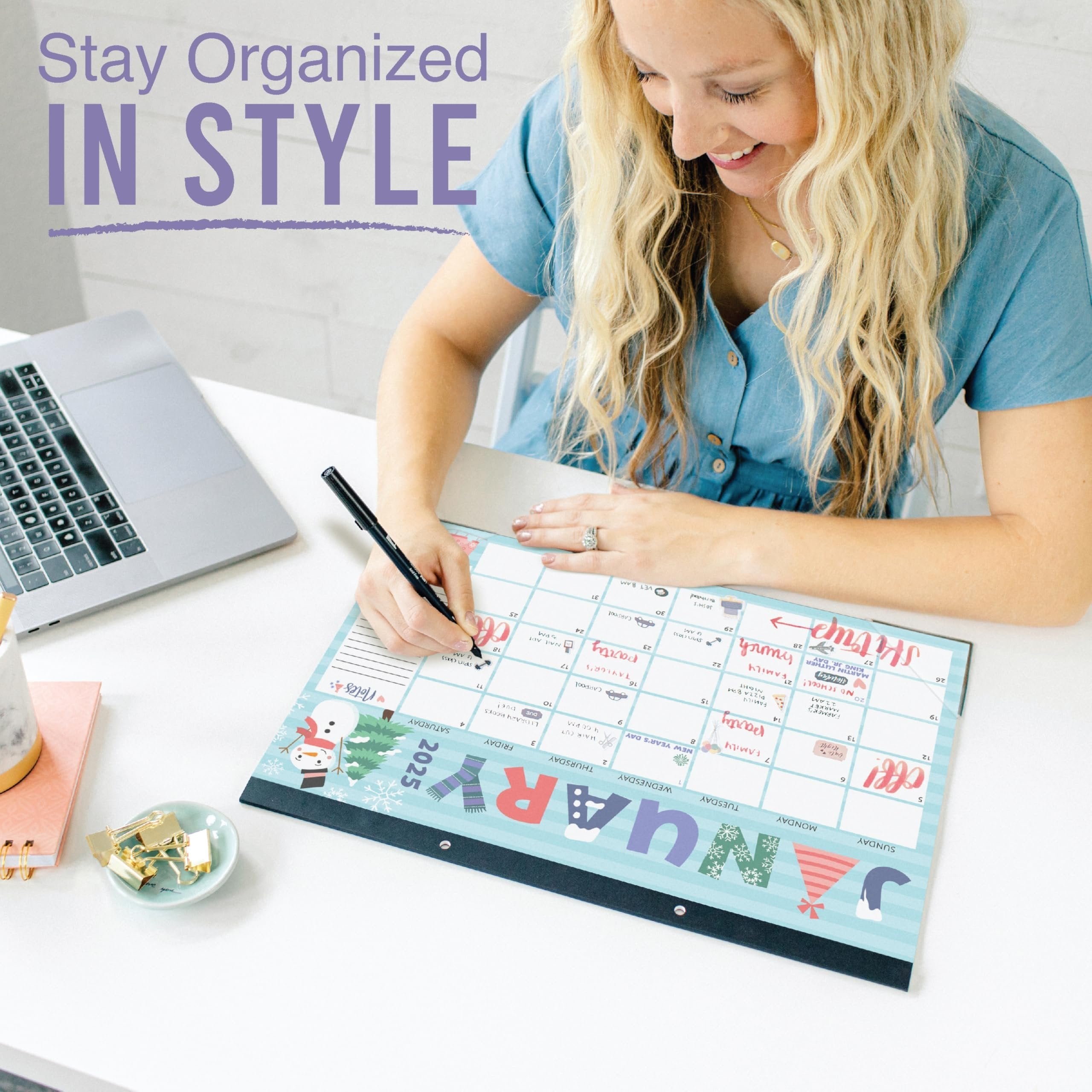 Doodle Typography Large Desk Calendar | 18-Month | 2025-2026 | Calendars & Planners - SAMPLE