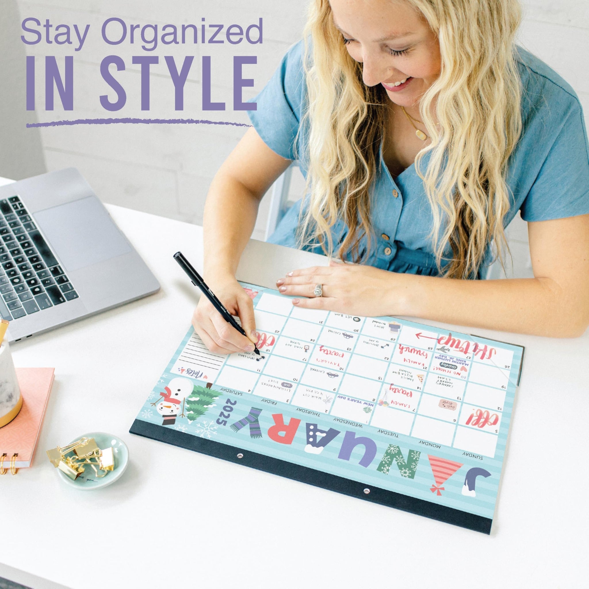 Doodle Typography Large Desk Calendar | 18-Month | 2025-2026 | Calendars & Planners - SAMPLE