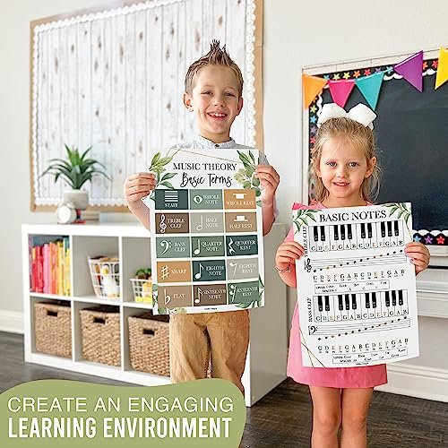 Geo Greenery Music Posters | Set of 9 | Music Classroom