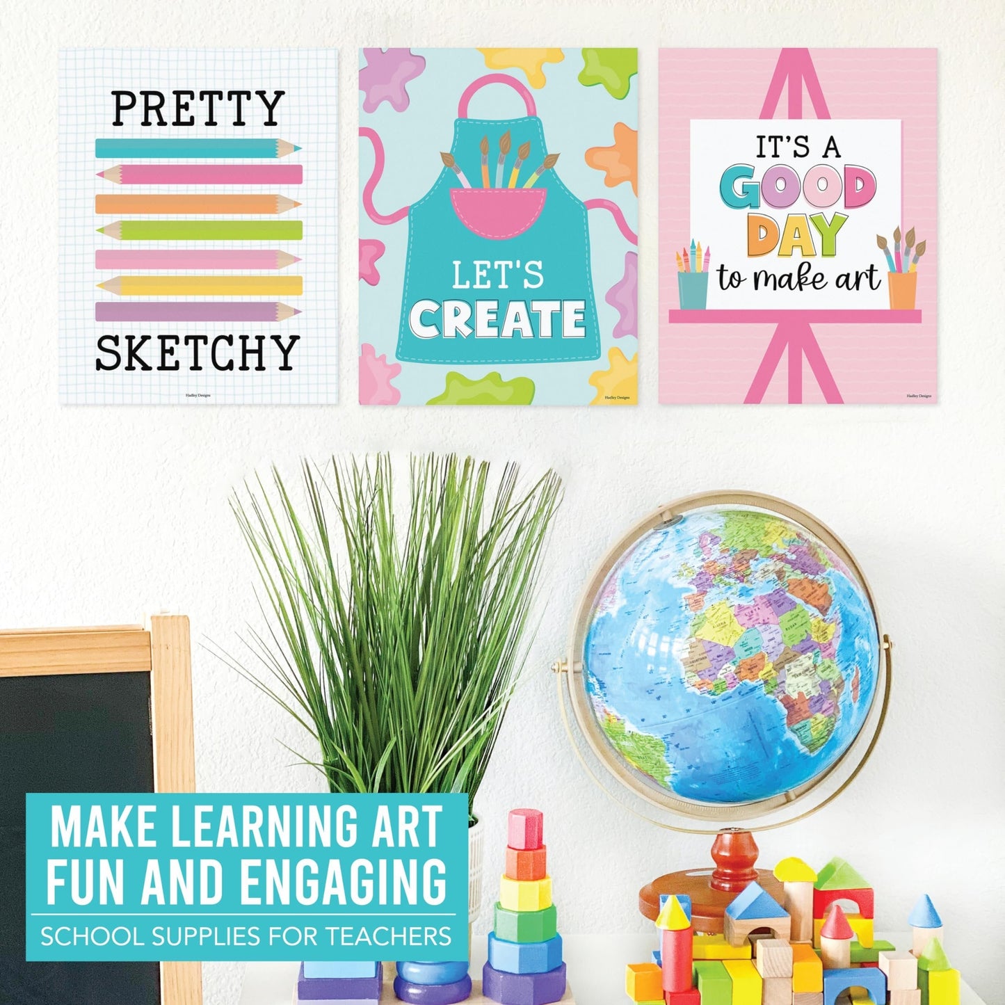 Colorful Art Motivational Posters | Set of 6 | Art Classroom Supplies