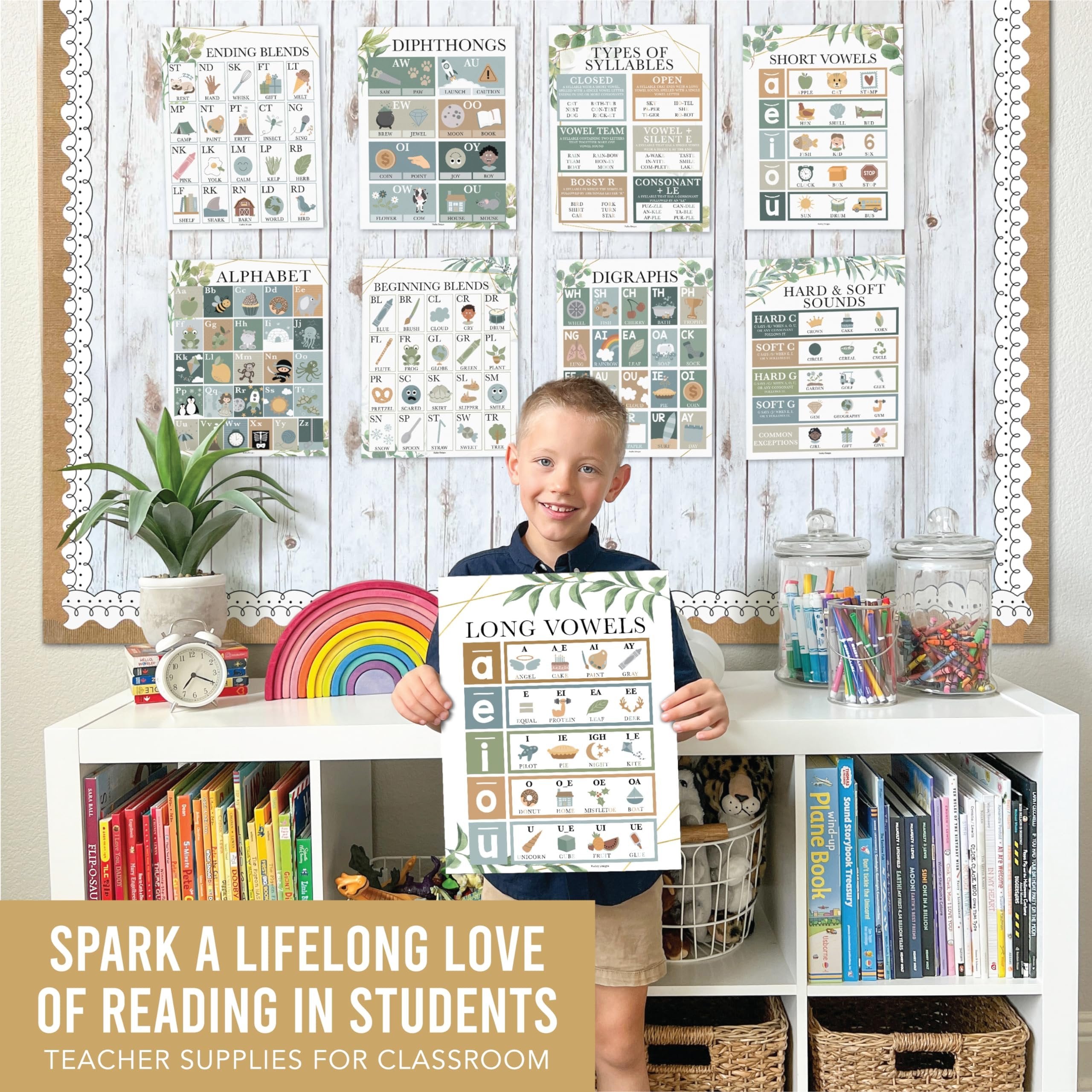 Phonics & Vowels Posters | Set of 9 | Educational Posters