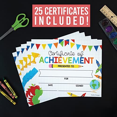 Colorful Supplies Certificate of Achievement | Set of 25 | Awards