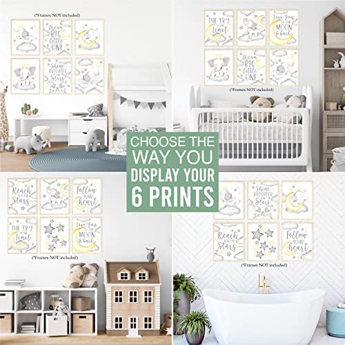 Elephant Children's Wall Art | Set of 6 | Nursery Decor