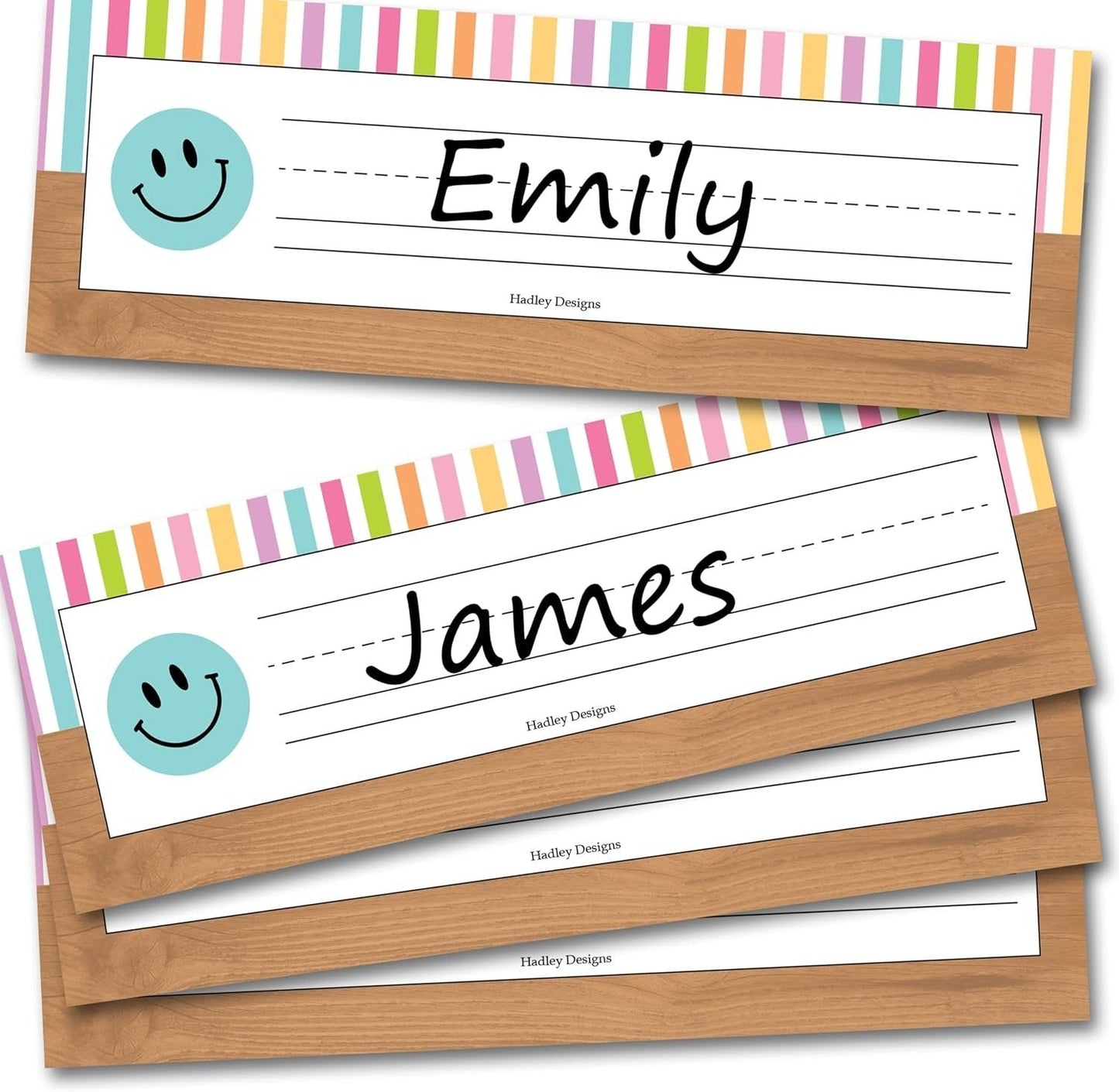 Colorful Pastel Striped Classsroom Labels | Set of 25 | Classroom Supplies