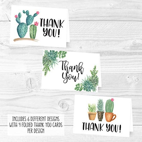 Cactus Folded Thank You Cards | Set of 24 | General