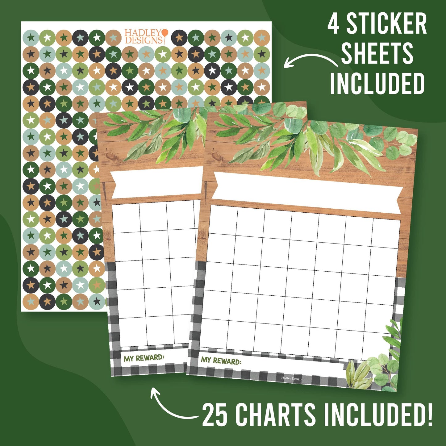 Farmhouse Incentive Charts | Set of 25 | Home Essentials