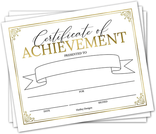 Elegant Gold Certificate of Achievement