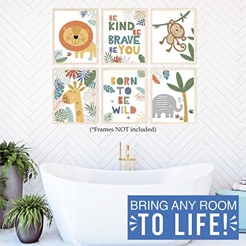 Safari 2 Children's Wall Art | Set of 6 | Nursery Decor