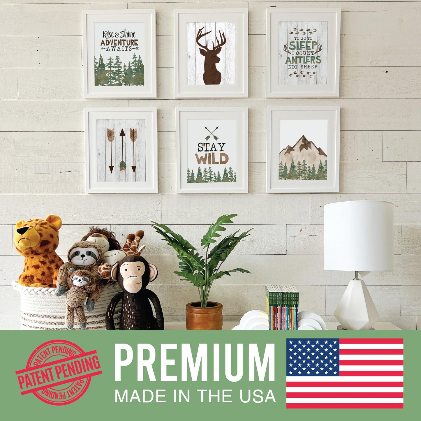 Deer 2 Children's Wall Art | Set of 6 | Nursery Decor