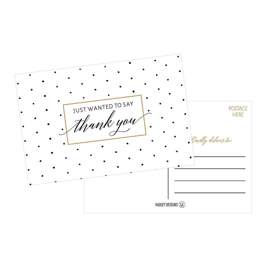 50 4x6 Blank Fill In Thank You Postcards Bulk, Cute Modern Chic Boho Thank You Note Card Stationery For Wedding Bridesmaid, Bridal / Baby Shower, Teachers, Appreciation, Religious, Business, Holidays