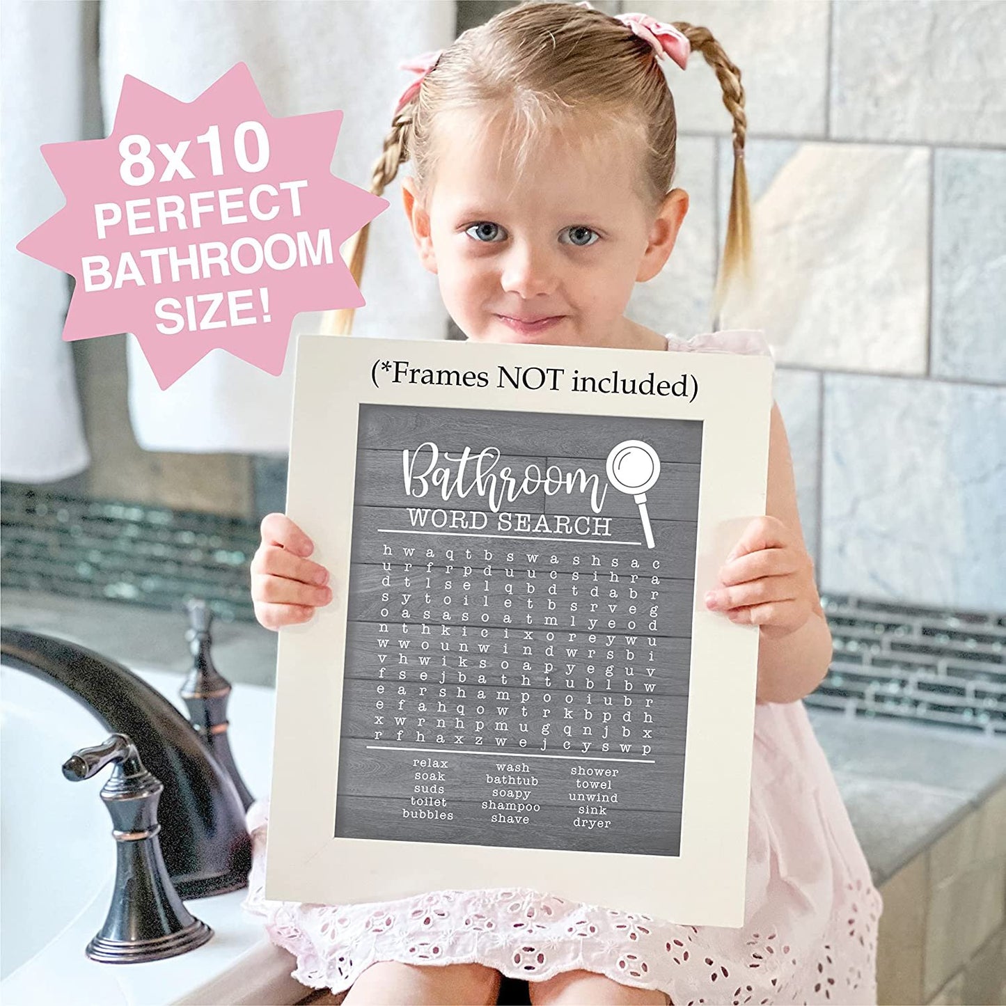 Farmhouse Funny Gray Wood Shark Bathroom Wall Art