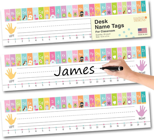 25 Colorful Desk Name Plates for Classroom - Classroom Name Tags for Desk, Desk Name Tags for Classroom, Student Name Tags for Desks, Student Name Plates for Desks Classroom, Name Plate for Desk Kids