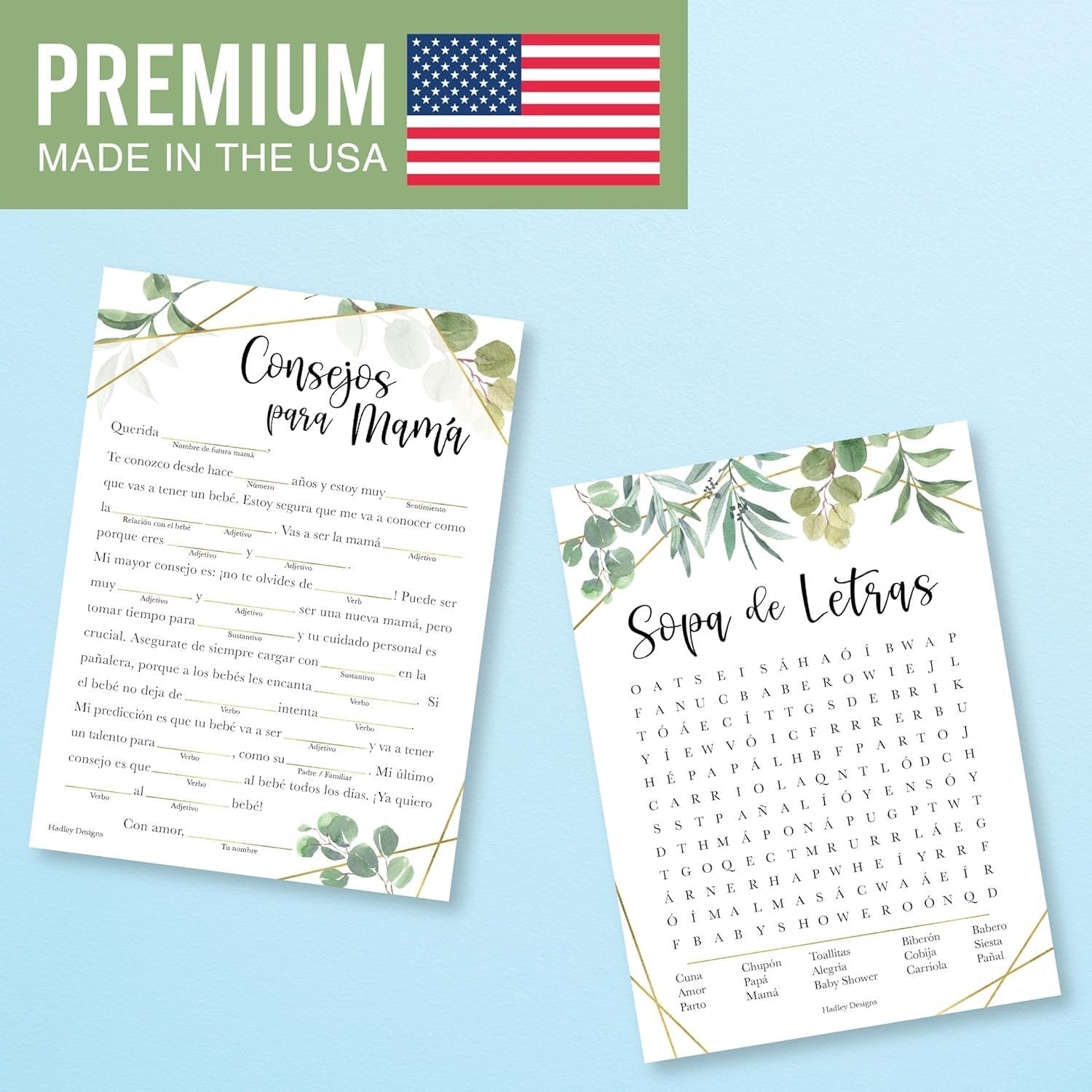 Word Search & Mad Libs | Set of 20 | Spanish Baby Shower Games – Hadley Designs word-search-mad-libs-set-of-20-spanish-baby-shower-games-hadley-designs