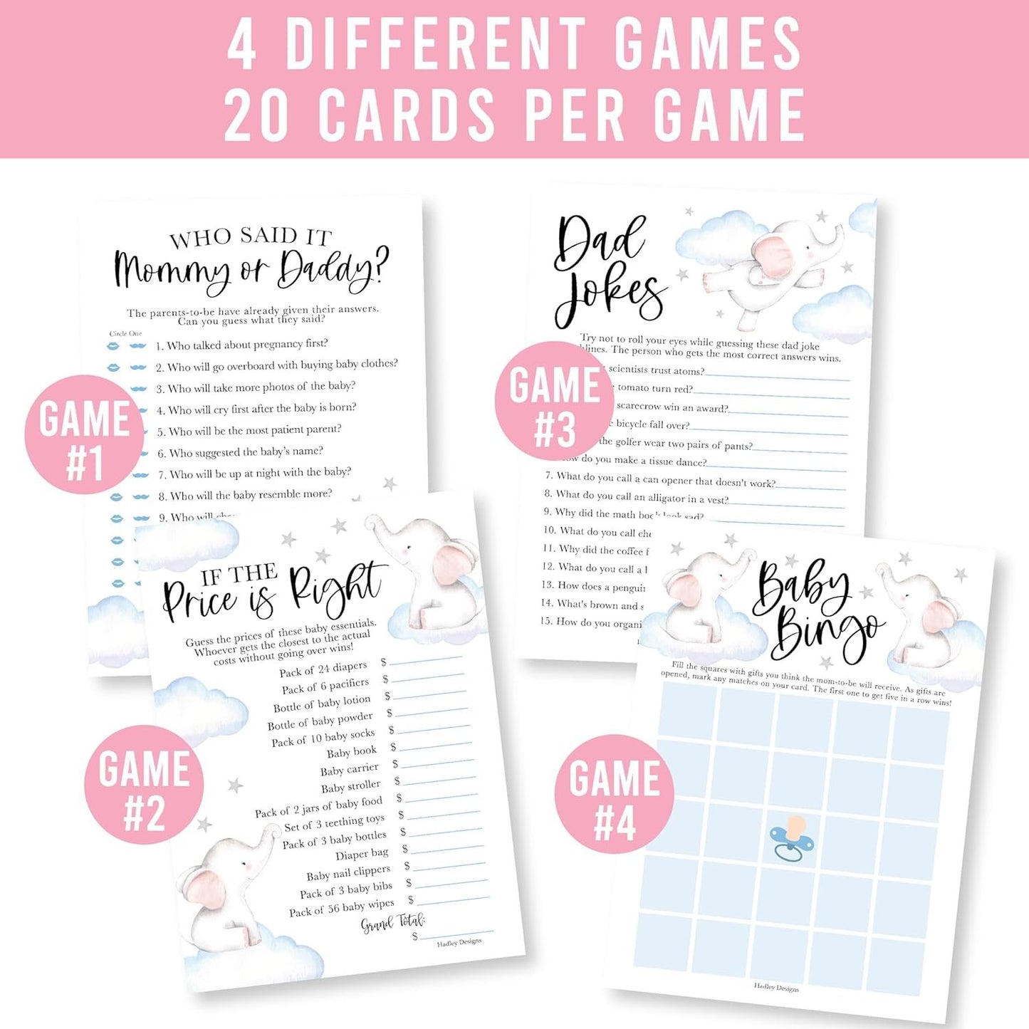 40 Elephant Baby Shower Games Boy - Baby Games For Baby Shower Bingo Games Boy, Guess Who Mommy Or Daddy Baby Shower Game, The Price Is Right Baby Shower Game, Hilarious Baby Shower Games Dad Jokes