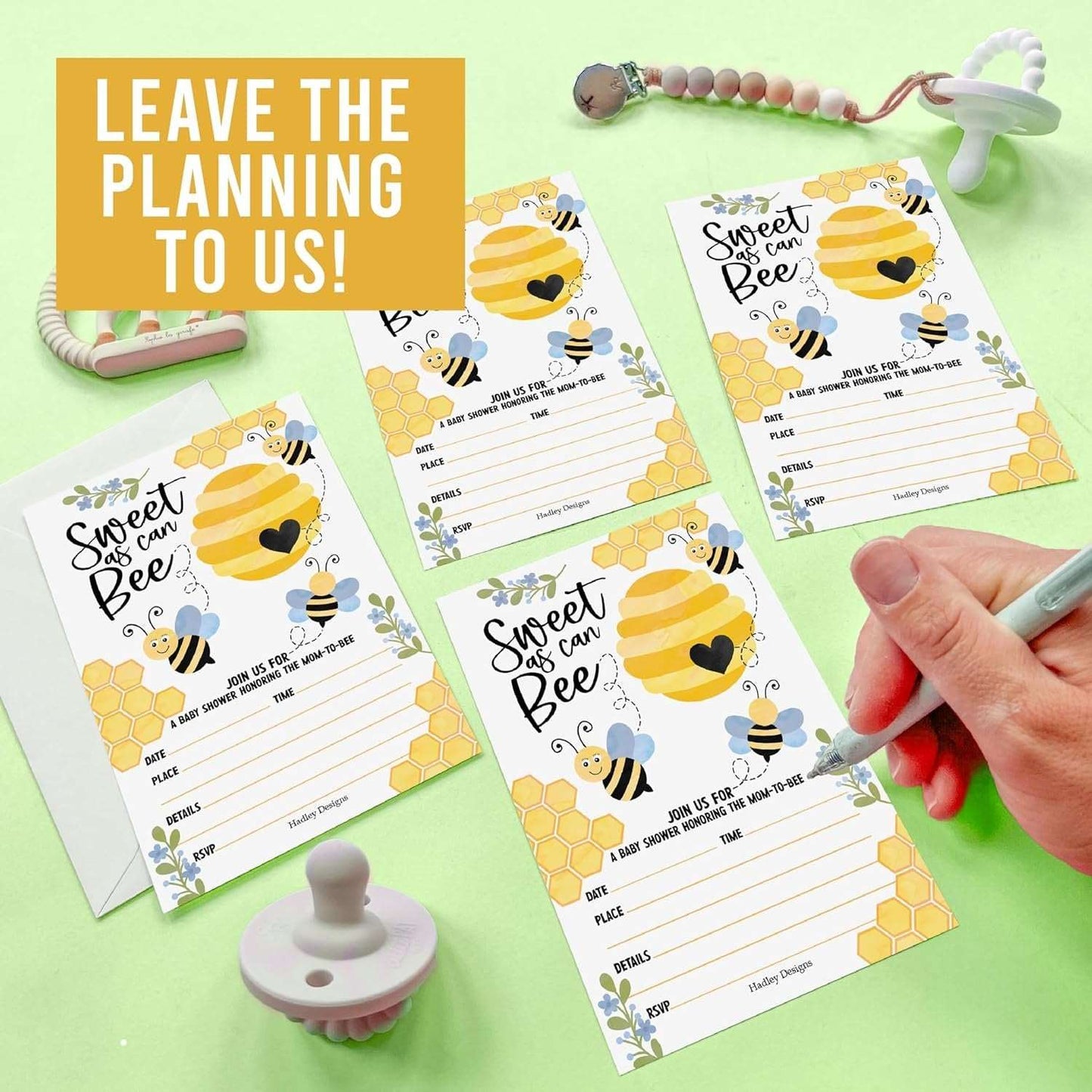 15 Bee Baby Shower Invitations Gender Neutral - Baby Shower Invitations For Girl, Boy Baby Shower Invites For Boy, Baby Boy Shower Invitations, Baby Girl Baby Shower Invitations With Envelopes