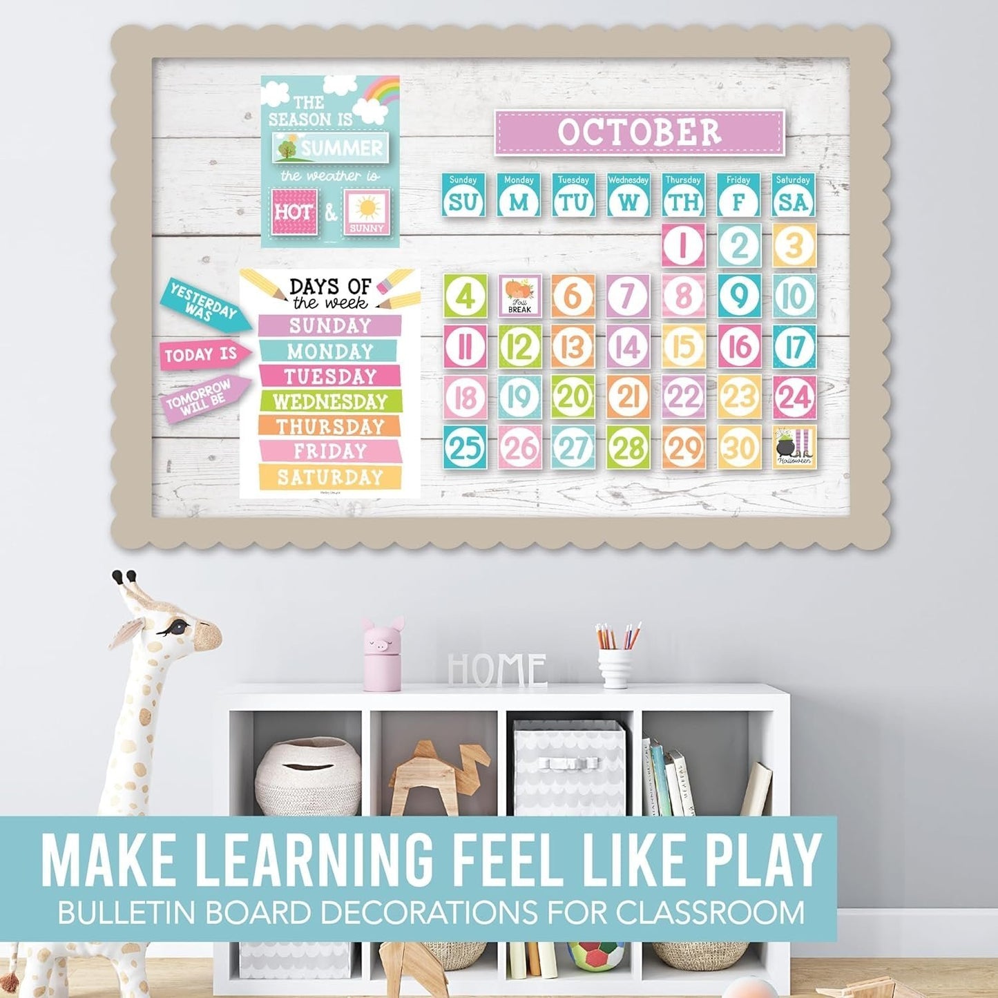 Colorful Pastel Classroom Calendar | Bulletin Board | Classroom Supplies