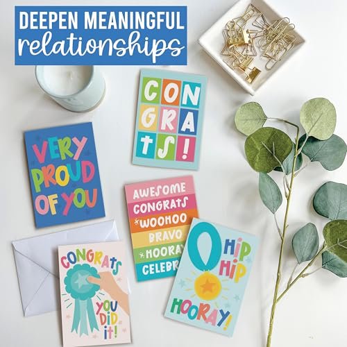 Folded Congratulations Cards | Set of 24 | Cards & Party | Envelopes Included
