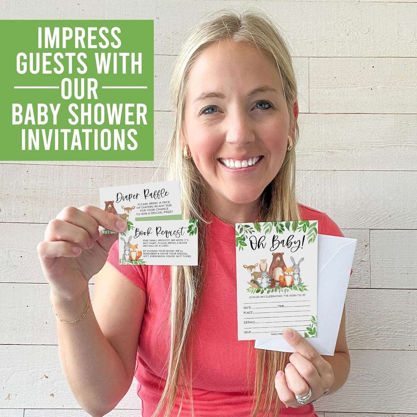 15 Woodland Baby Shower Invitations Gender Neutral - Baby Shower Invitations For Girl, Boy Baby Shower Invites For Boy, Baby Boy Shower Invitations, Baby Girl Baby Shower Invitations With Envelopes