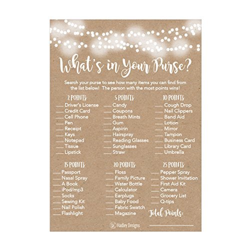 What's In Your Purse Bridal Bridal Shower Game | Set of 25 | Wedding Supplies