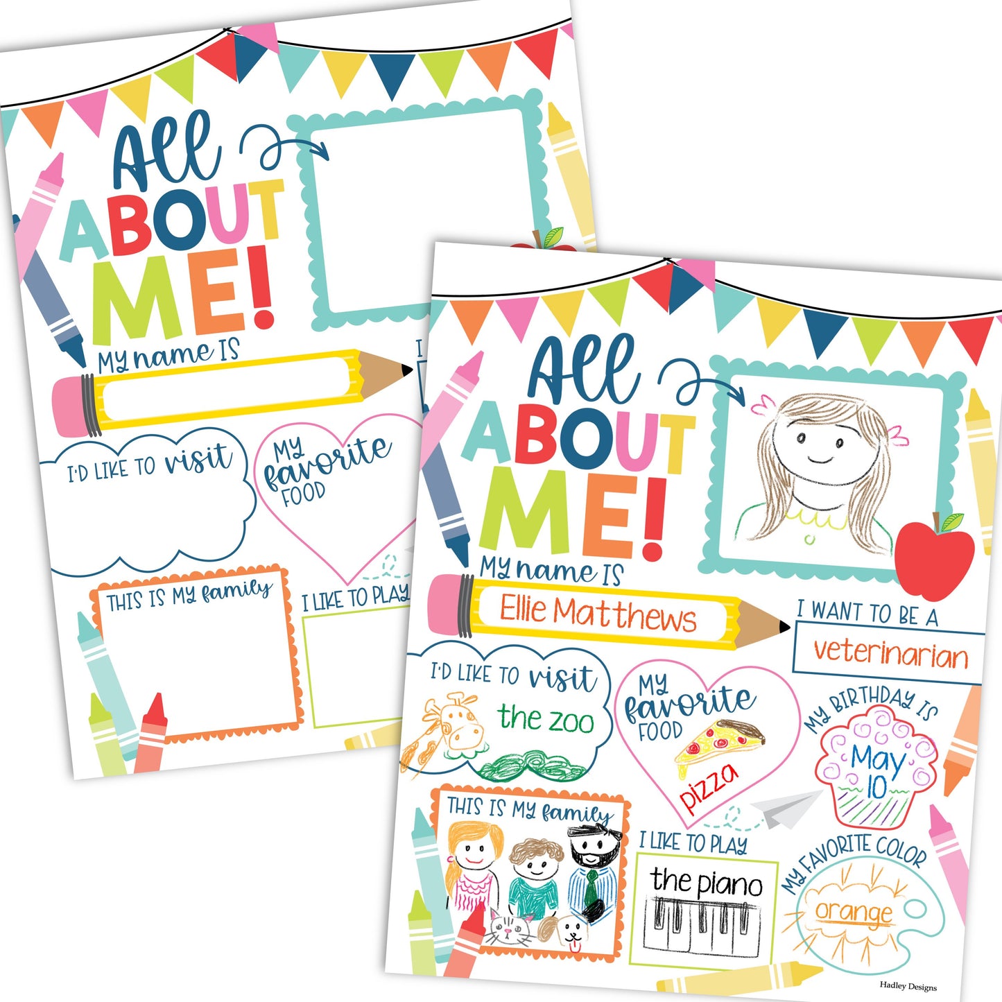 All About Me Posters | Set of 20 | Educational Posters