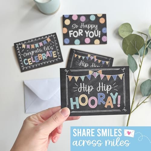 Folded Congratulations Cards | Set of 24 | Cards & Party | Envelopes Included