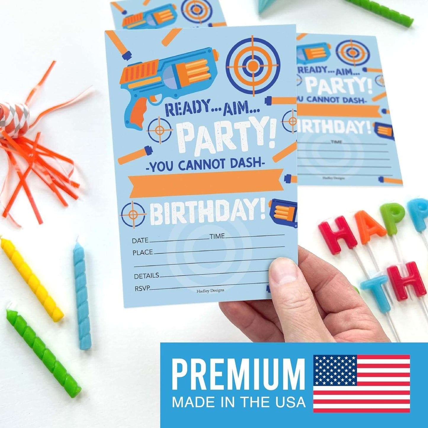 15 Dart War Birthday Invitations For Boys - Birthday Invites For Boy, Dart Gun Birthday Party Invitations For Boys, Boy Birthday Invitations Boy, Dart Battle Invitations For Birthday Party Invites