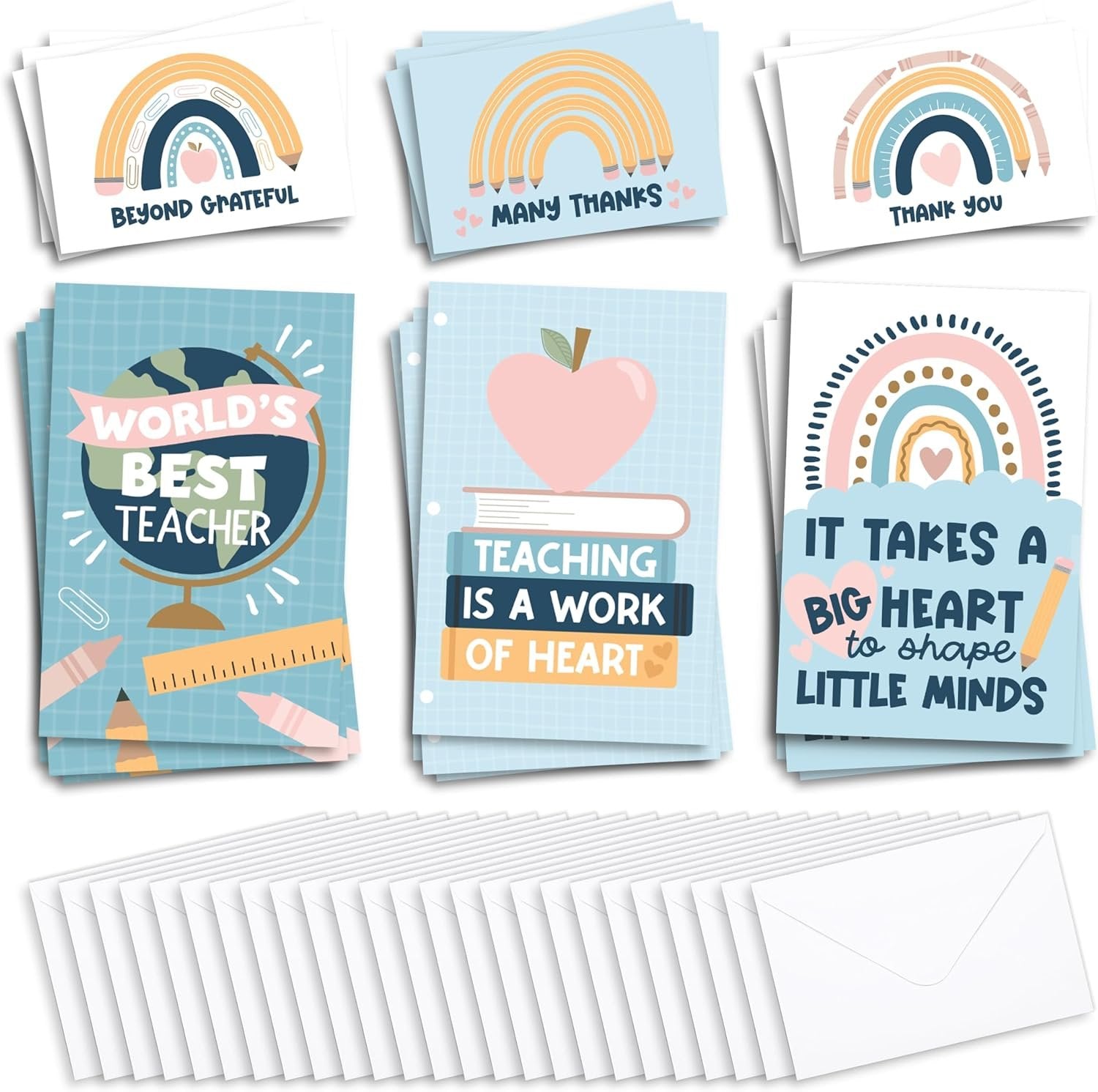 Teacher Thank You Cards | Set of 24 | 4" x 6"