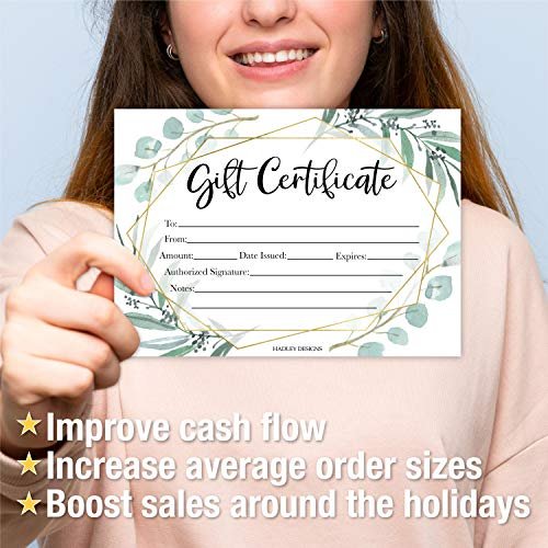 Blank Gift Certificates | Set of 25 | Cards & Party