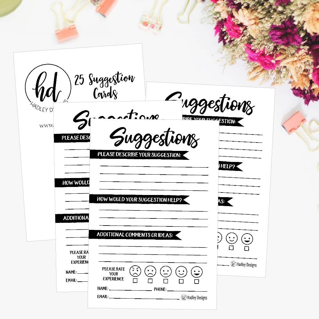 Suggestion Cards | Set of 24 | 4x6 | Business Supplies