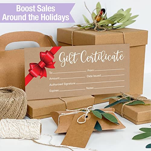 Blank Gift Certificates | Set of 25 | Gifts & Business