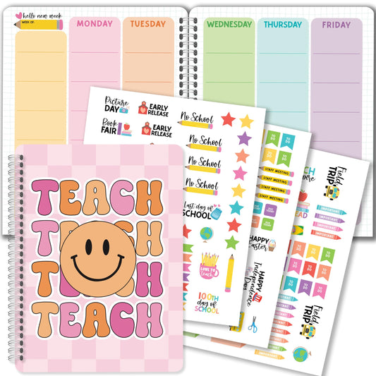 Retro Undated Teacher Planner | 2024 - 2025 | Calendars & Planners