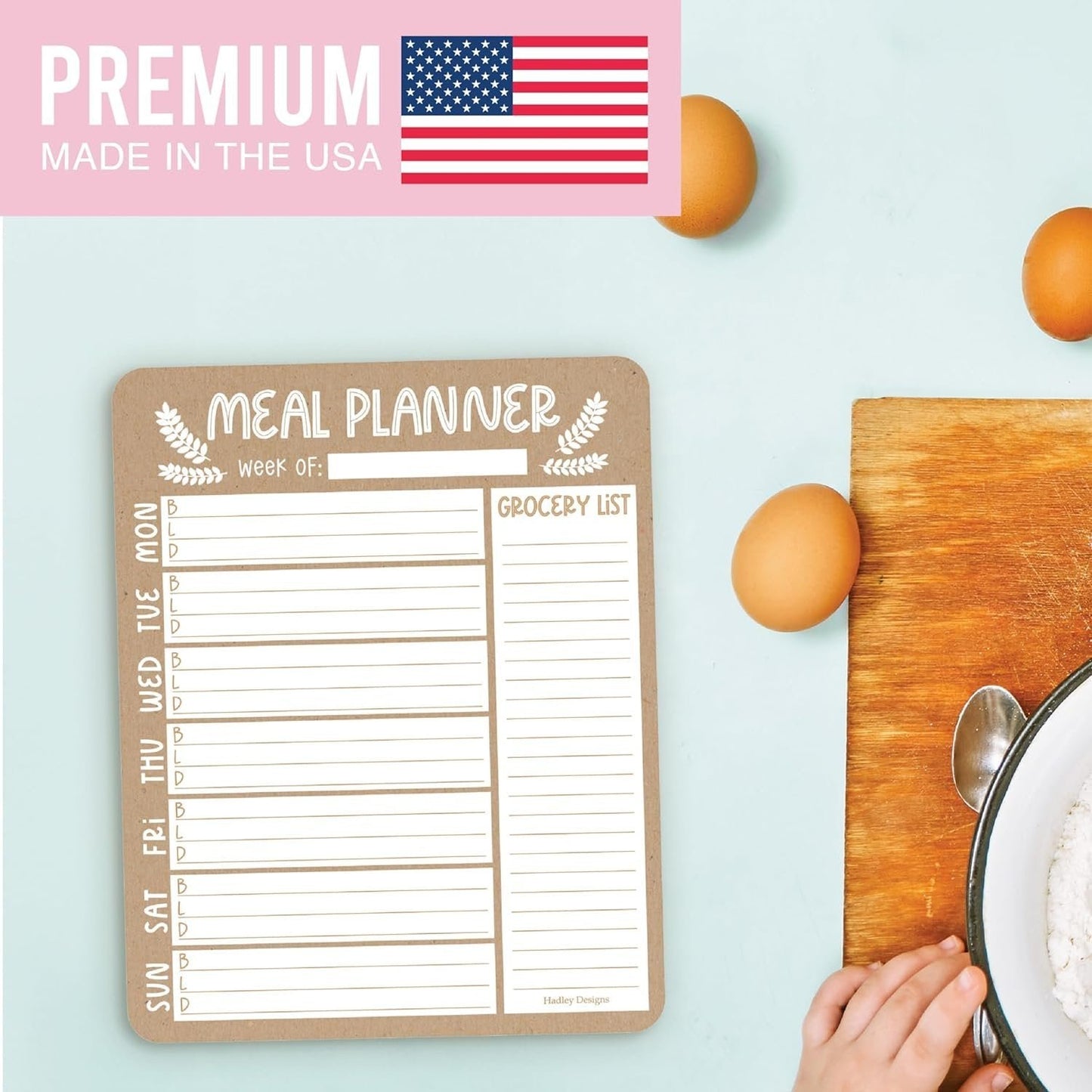 Rustic Kraft Magnetic Meal Planner | Weekly | Calendar & Planners