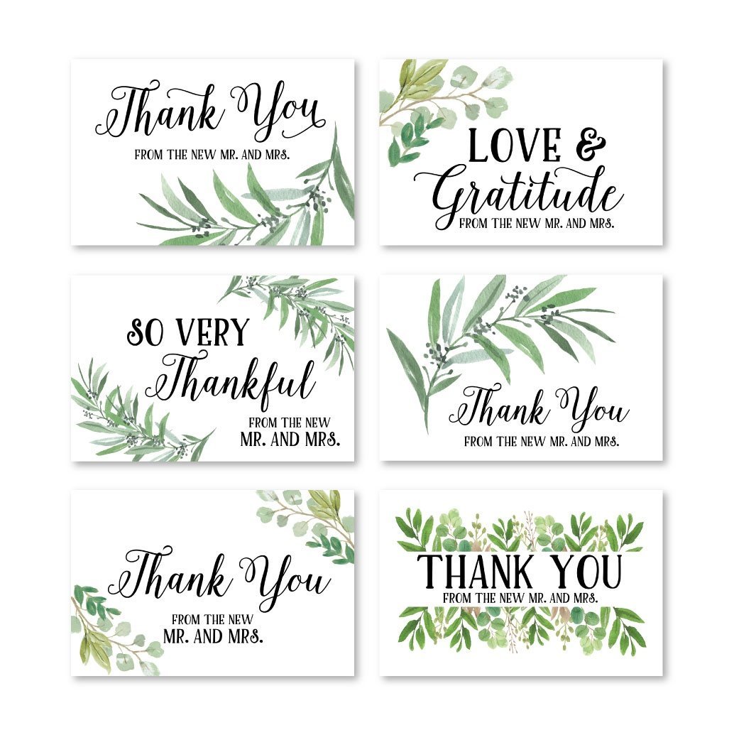 Wedding Folded Thank You Cards | Set of 24 | Cards & Party